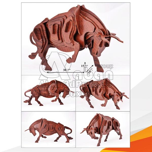 پازل چوبی سه بعدی گاو وحشی آبان