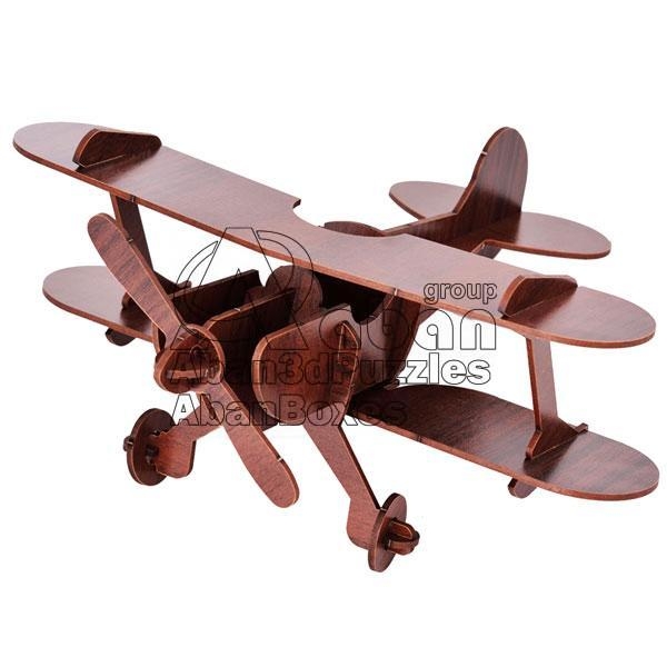 پازل چوبی سه بعدی هواپیمای ملخی دوبال در ارزانترین فروشگاه اینترنتی ایران ارزان