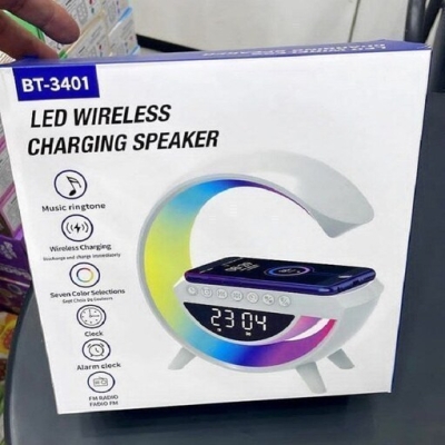 اسپیکر بلوتوثی و شارژر وایرلس مدل BT-3401 با توان ۱۵ وات در ارزانترین فروشگاه اینترنتی ایران ارزان