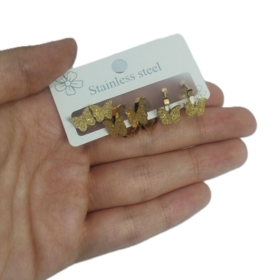 گوشواره طرح پروانه شاین دار ارزانترین فروشگاه اینترنتی