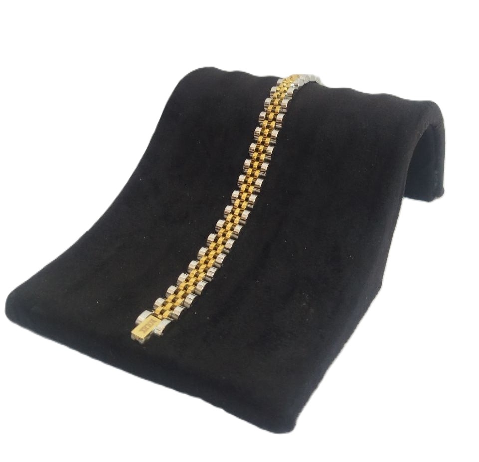 دستبند دو رنگ استیل رنگ ثابت در ارزانترین فروشگاه اینترنتی ایران ارزان