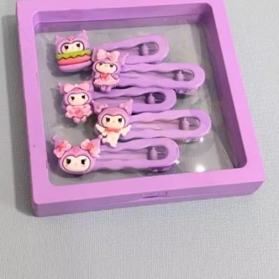 گیره مو فانتزی 5 عددی طرح کرومی