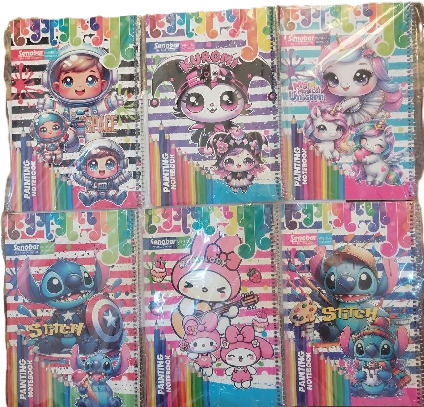 دفتر نقاشی صنوبر سیمی با جلد طلقی سایز بزرگ در طرح های مختلف در ارزانترین فروشگاه اینترنتی ایران ارزان