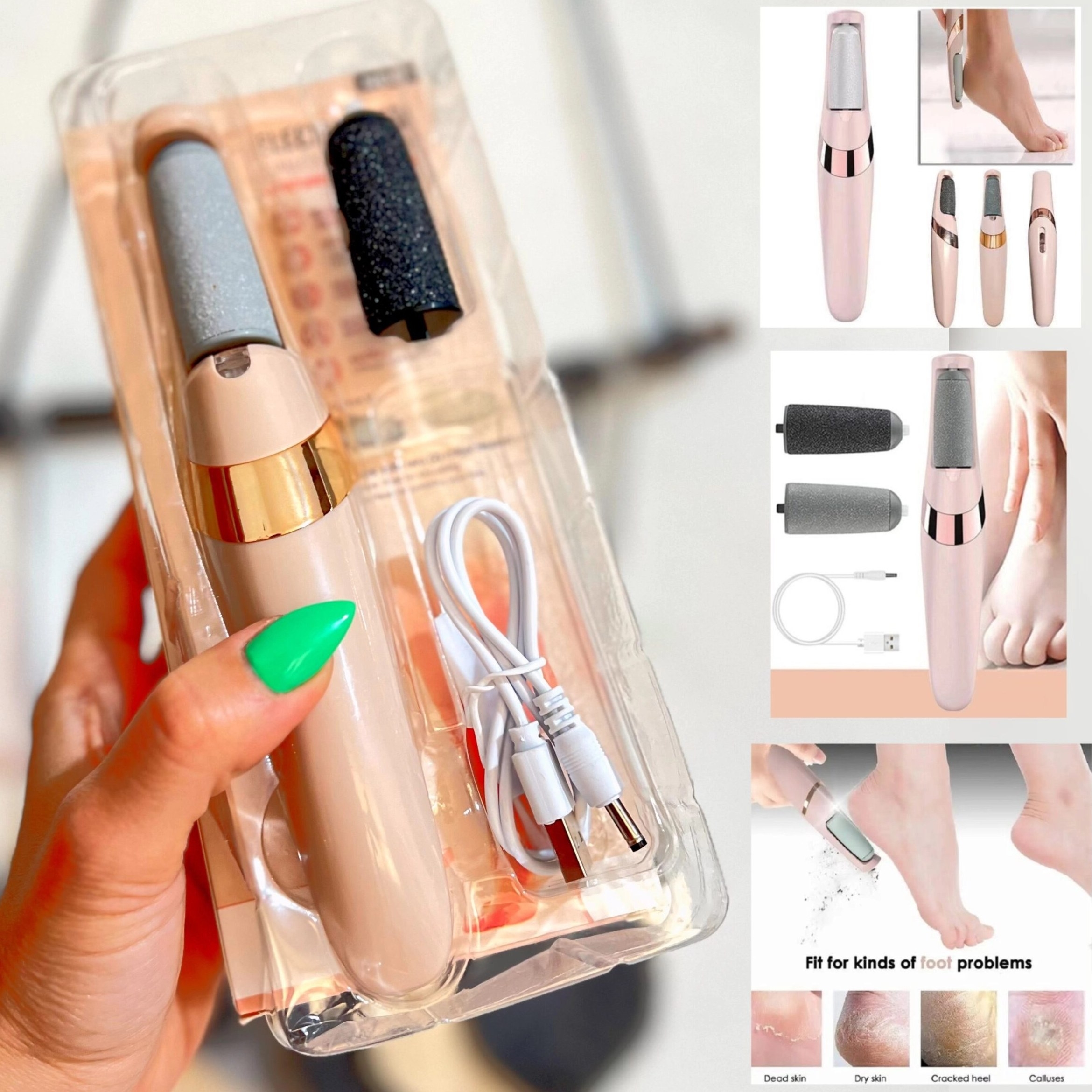 سنگ پا برقی شارژی رفع ترک پا ابزار پا و ناخن پیدیکور در ارزانترین فروشگاه اینترنتی ایران ارزان