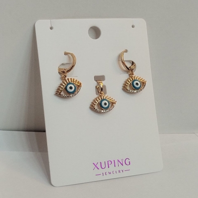 نیم ست طرح چشم نظر بدون زنجیر برند ژوپینگ Xuping کد 1 ارزانترین فروشگاه اینترنتی