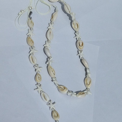 ست دستبند و گردنبند صدفی و ستاره دریایی