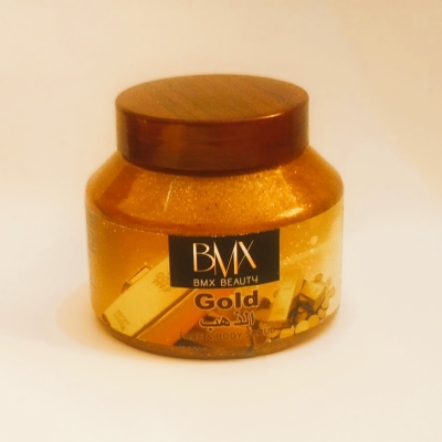 اسکراب صورت و بدن طلایی BMX حجم 300 میلی لیتر