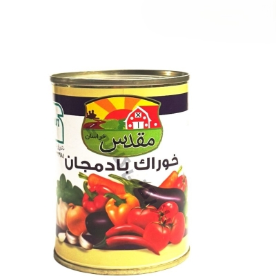 کنسرو خوراک بادمجان قوطی 350 گرم مقدس شل 12 عددی