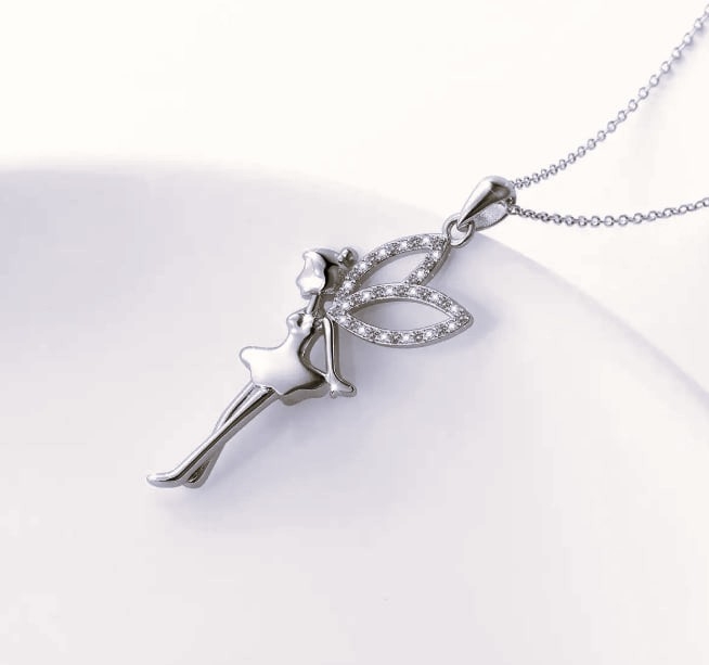 گردنبند طرح فرشته آبکاری رادیوم قوی کیفیت عالی