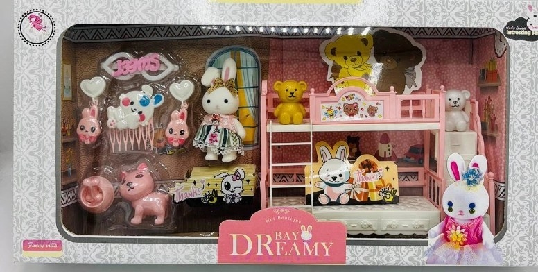ست اسباب بازی لوازم خانه مدل Dreamy Bay طرح اتاق خواب خرگوشی