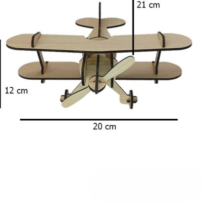 پازل چوبی سه بعدی هواپیمای ملخی دوبال در ارزانترین فروشگاه اینترنتی ایران ارزان