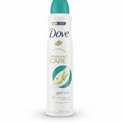 اسپری ضد تعریق زنانه داو رایحه گلابی و آلوئه‌ورا مدل Go Fresh Advanced Care حجم 250 میلی لیتر - ساخت انگلیس اورجینال