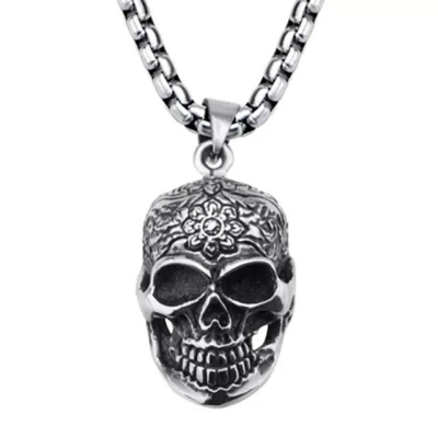 گردنبند طرح جمجمه کد 1 ارزانترین فروشگاه اینترنتی