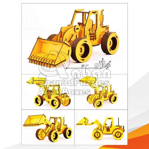 پازل چوبی سه بعدی بولدوزر آبان