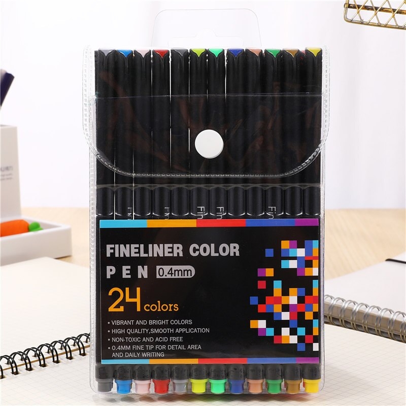 پک ۲۴ رنگ روان نویس نوک نمدی مدل Fineliner color