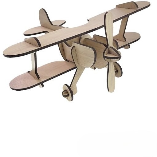 پازل چوبی سه بعدی هواپیمای ملخی دوبال در ارزانترین فروشگاه اینترنتی ایران ارزان