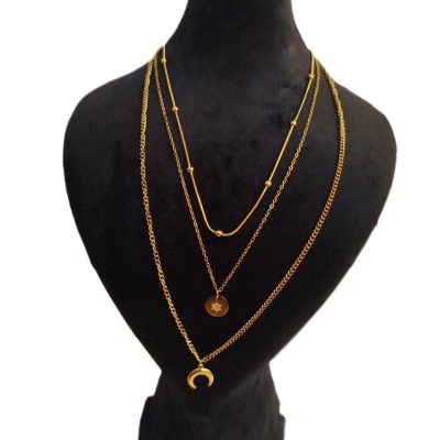 گردنبند طرح ماه و خورشید ارزانترین فروشگاه اینترنتی