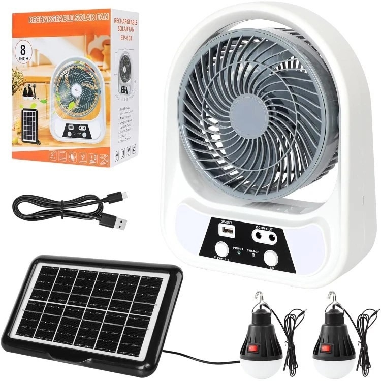 پنکه خورشیدی ایزی پاور ۶ اینچ با پاوربانک و LED در ارزانترین فروشگاه اینترنتی ایران ارزان