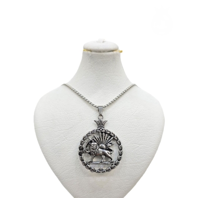 گردنبند زنجیر پلاک استیل شیر خورشید