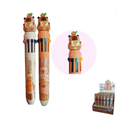 خودکار فانتزی فشاری 10 رنگ سر عروسکی