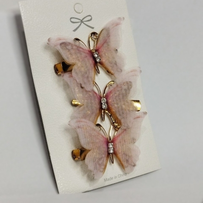 گیره موی سه تایی طرح پروانه دو رنگ دارای رنگبندی در ارزانترین فروشگاه اینترنتی ایران ارزان